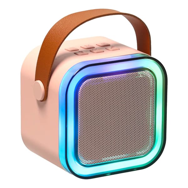 Bärbart karaoke-set Bluetooth-högtalare 6W + mikrofon rosa