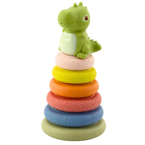 Sensorisk stabelpyramide i ECO-gummi med dinosaur 7 dele 6+ mdr