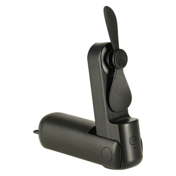 Mini USB-ventilator 2-i-1 hånd/bord 1200mAh USB-C sort
