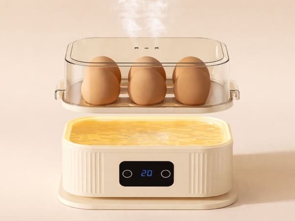 Äggkokare 6 ägg 200 W med timer display hårdhetskontroll
