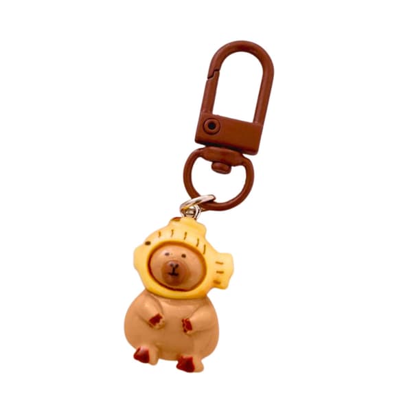 Mini capybara nyckelringar 4-pack 3 cm plastfigurer
