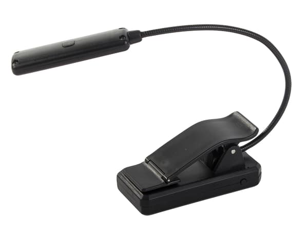 USB-ladattava lukulamppu klipsillä 9 LED musta