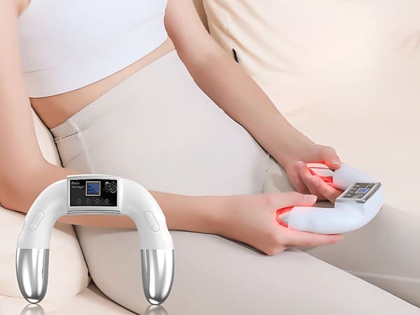 EMS-håndmassager med varme 7 programmer 50 niveauer USB 1800 mAh