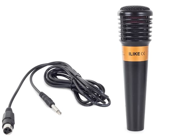 Dynamisk karaokemikrofon med kabel svart