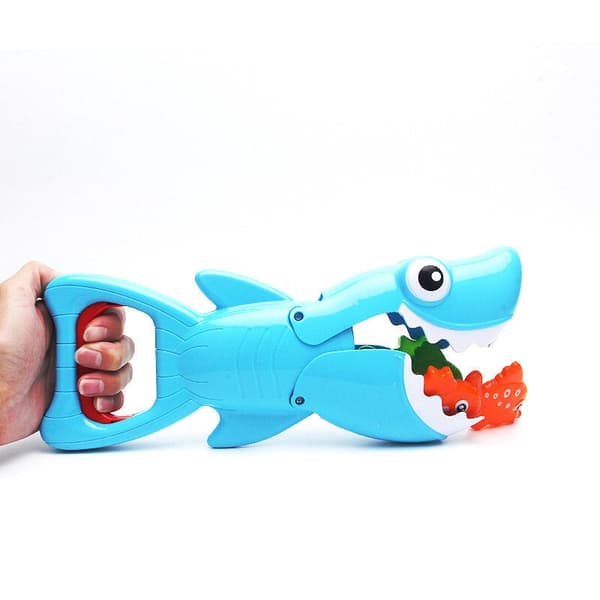 Badelegetøjssæt haj med flydende plastfisk og planter, 30 cm