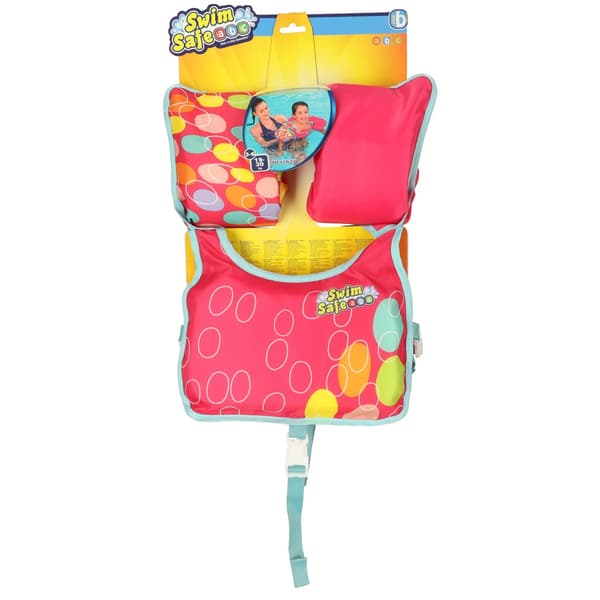 Flydevest med ærmer til børn 3-6 år 19-30 kg pink