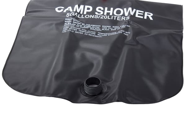 Solbruser campingbruser 20 L PVC sort med termometer og slange