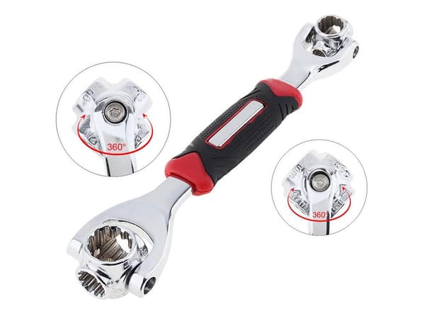 Multifunktionel topnøgle 48-i-1 360° roterende hoved 25 cm