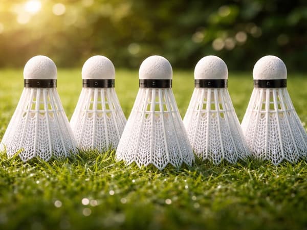 Badmintonbolde i nylon, hvid 5-pak