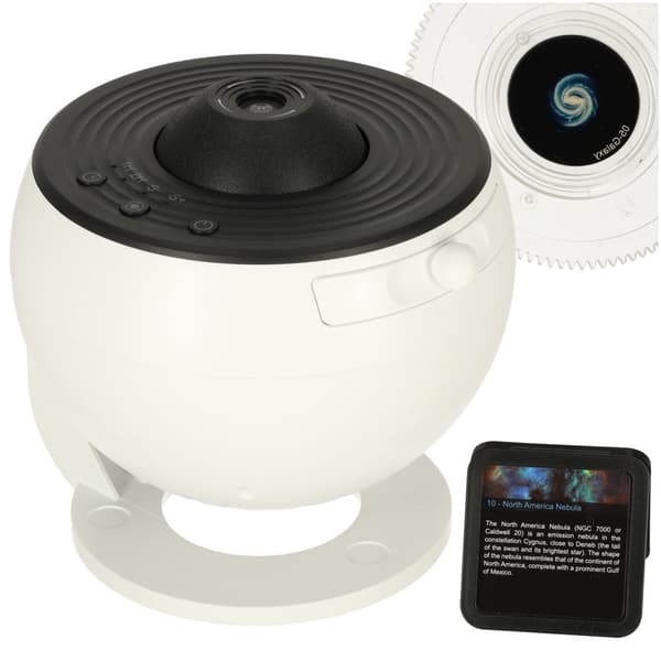 Stjernehimmel projektor LED med 12 rumskiver, USB, timer, rotation