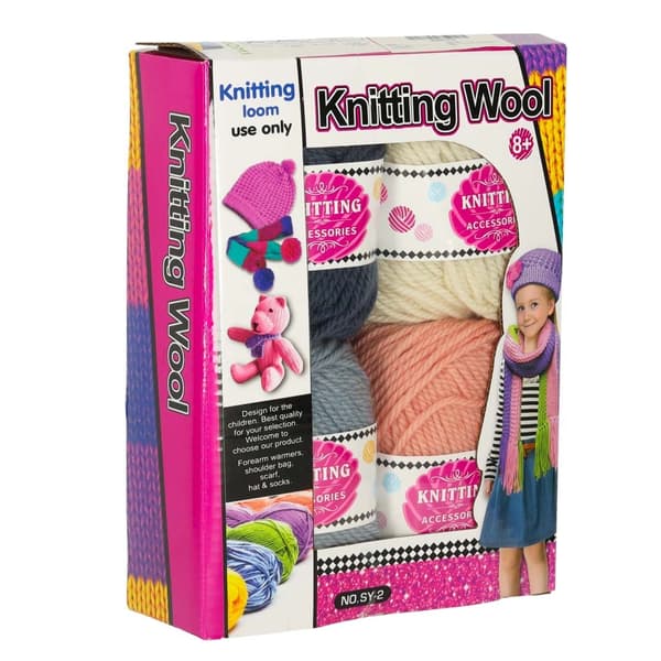 Garnset 4-pack 50 g/nystan polyester/akryl 60 m kräm/grå/blå/orange
