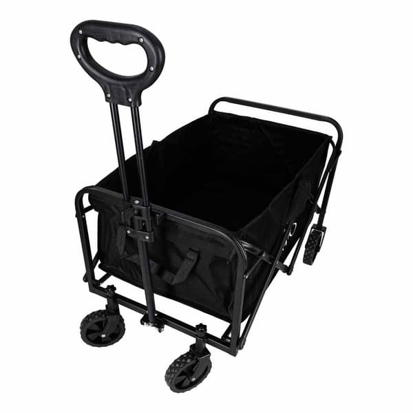 Sammenklappelig transportvogn 100L 100 kg med brede hjul sort