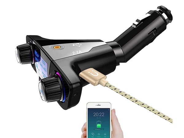 FM-sender Bluetooth 5.0 biladapter 12/24V 2x USB AUX SD