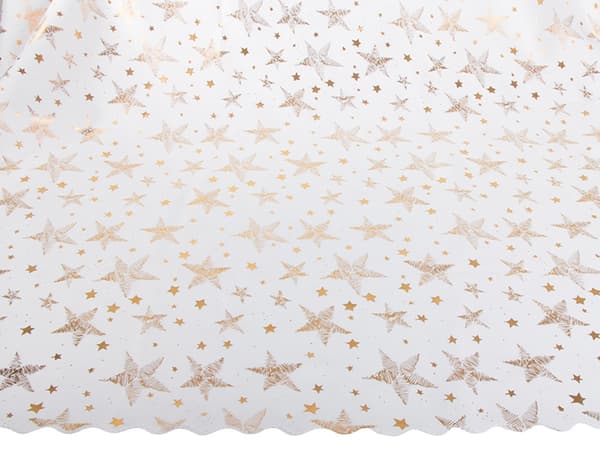 Julduk polyester vit med stjärnor/snöflingor 140 x 220 cm