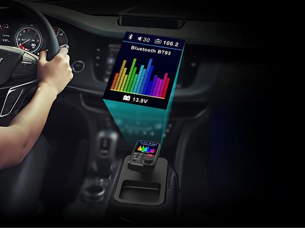 Bluetooth FM-transmitter 5.0 biladapter handsfree USB QC 3.0 12–24V