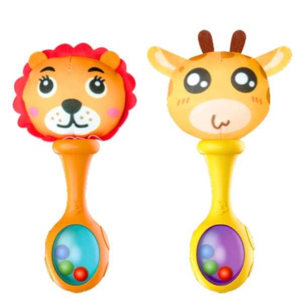 Sensoriska rasselset 2-pack lejon & giraff BPA-fri plast/textil
