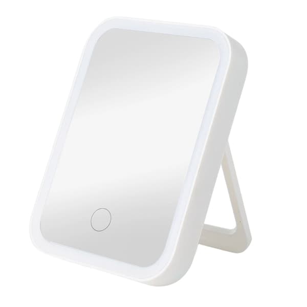 LED-makeup-spejl med touch, 3 lysindstillinger, USB, foldbart 17,5x13 cm
