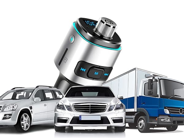 Bluetooth FM-lähetin billaddare 2x USB, BT 5.0, silver/svart