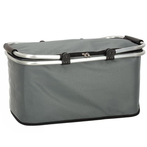 Termisk picknickkorg 32L fällbar med aluminiumram grå
