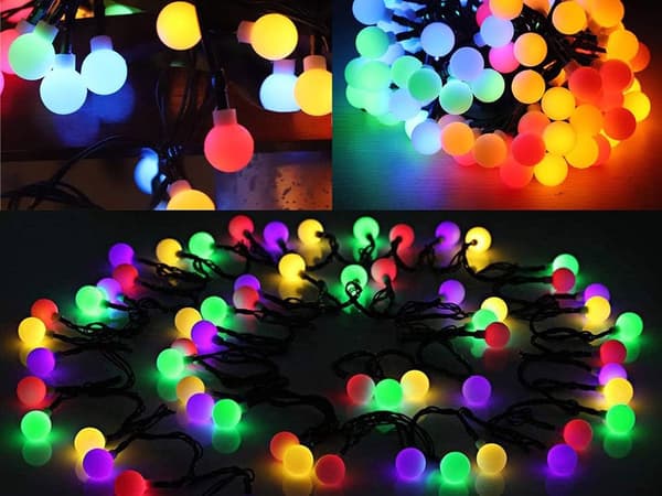 Solcellsdriven ljusslinga 20 LED multicolor 4,5 m 8 lägen