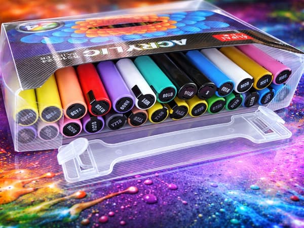 Akrylpennor 24-pack vattenfasta markers 4 mm spets