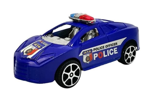 Leksaksbilar polis 6-pack i plast 9,5 cm EN71