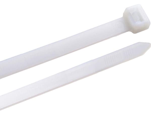Kabelbindere i nylon 2,5x100 mm hvid 100-pack