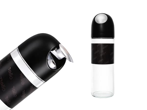 Oljedispenser i glas 510 ml med gravitationslåg sort