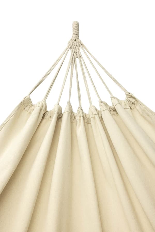 Utomhushammock boho ecru 200x152 cm bomull/polyester 120 kg set