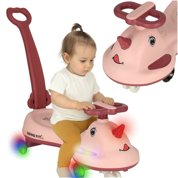 Gravity-scooter LED-pyörillä, pinkki, lapsille 3+ max 65 kg