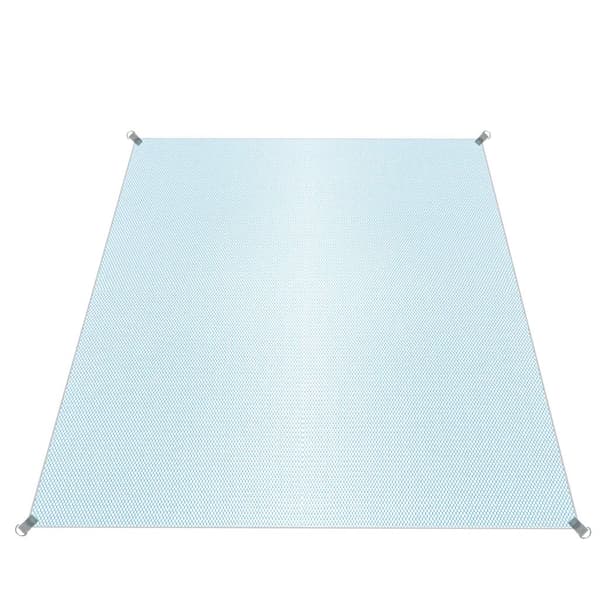 Sandfri strandmatta 200x200 cm blå polyester med markspikar