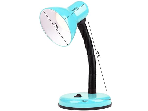 Skrivebordslampe E27 blå med justerbar arm 40 W