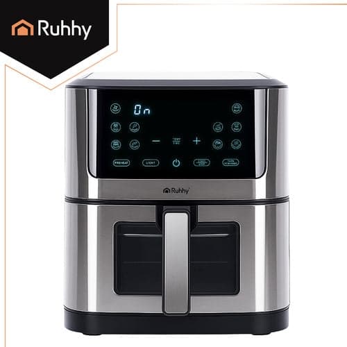 Airfryer varmluftsfriture 8L 1800W 10 programmer LED-touch sort/sølv