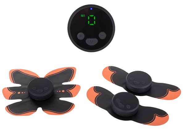 EMS muskelstimulator sæt med 6 programmer 9 niveauer 3 kontrolpaneler