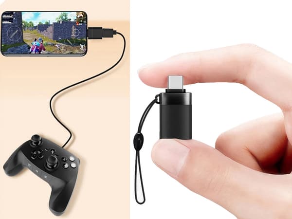 USB-C til USB-A 3.0 OTG-adapter sort 1,5x3 cm med nøglerem