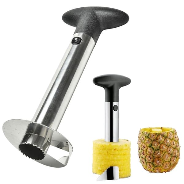 Ananasudkerner i rustfrit stål/plast 24 cm, sølv/sort