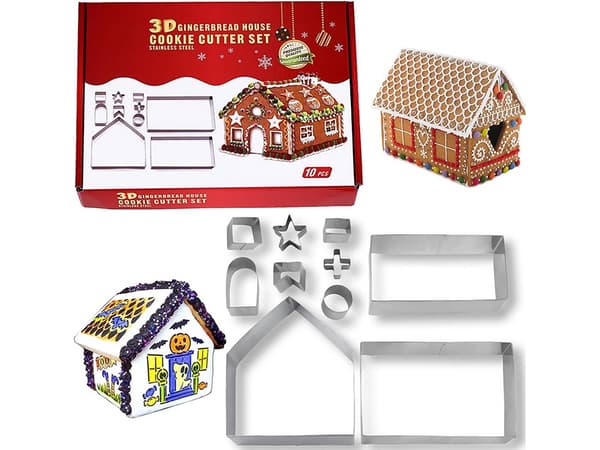 Pepparkakshusformar metall 10-pack silver