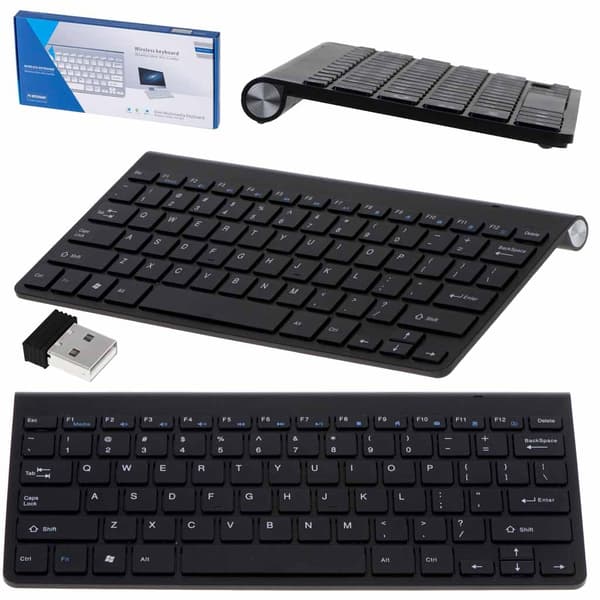 Trådløst tastatur 2.4GHz USB til Smart TV/PC/Mac/Android sort