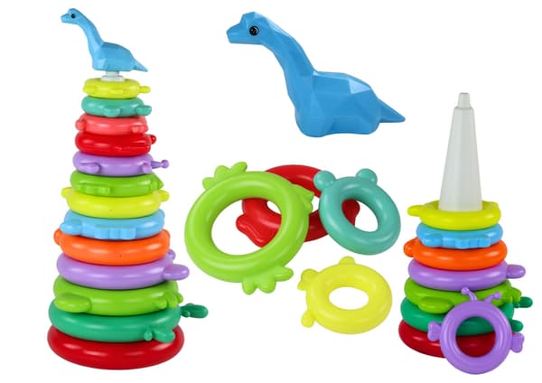 Stabelgiraffe med 13 ringe, plast 43 cm