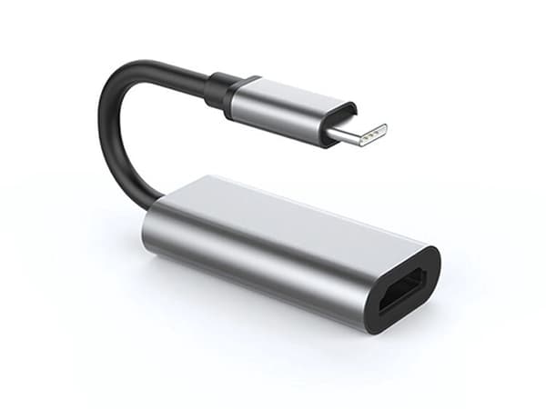 USB-C til HDMI-adapter 4K 60Hz 18 cm kabel sølv/sort