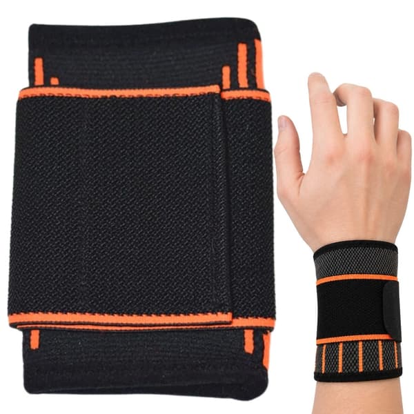 Håndledsstøtte kompression med velcro polyester/bomuld grå/orange