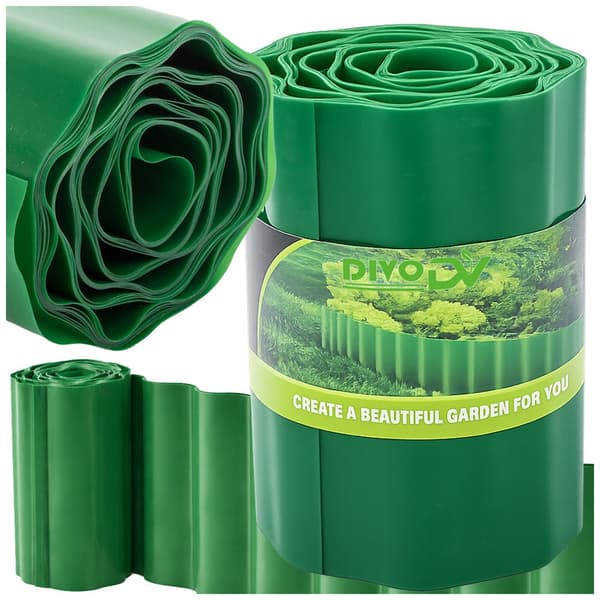Haveafgrænsning plast 9 m x 20 cm grøn
