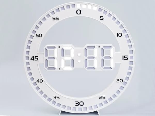 LED väggklocka digital med termometer alarm vit 33x2 cm USB