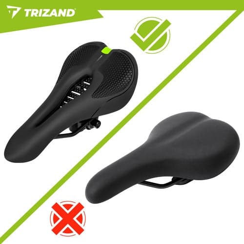 Cykelsadel ergonomisk blød polstring 28x14 cm sort universal