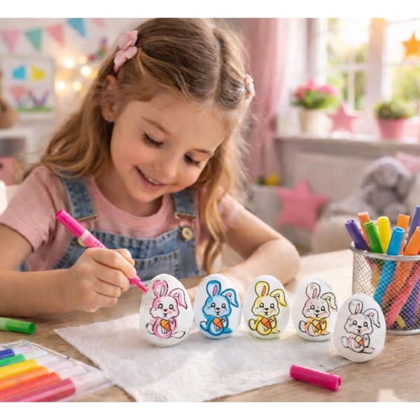 Polystyrenæg hobby-sæt 6-pack med markører, kanindesign