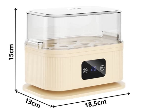 Äggkokare 6 ägg 200 W med timer display hårdhetskontroll
