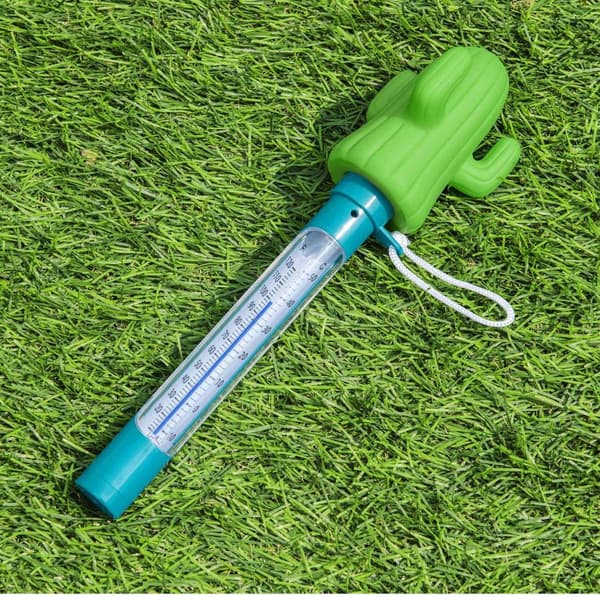 Flytande pooltermometer kaktus 25 cm med snodd, Celsius/Fahrenheit