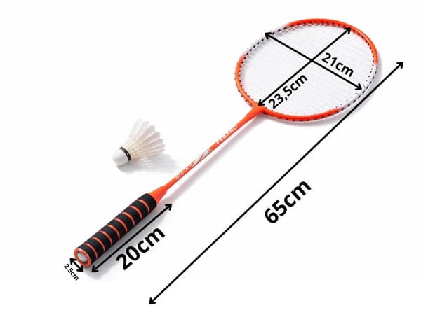 Badmintonracket set 2-pack med fodral röd 65 cm
