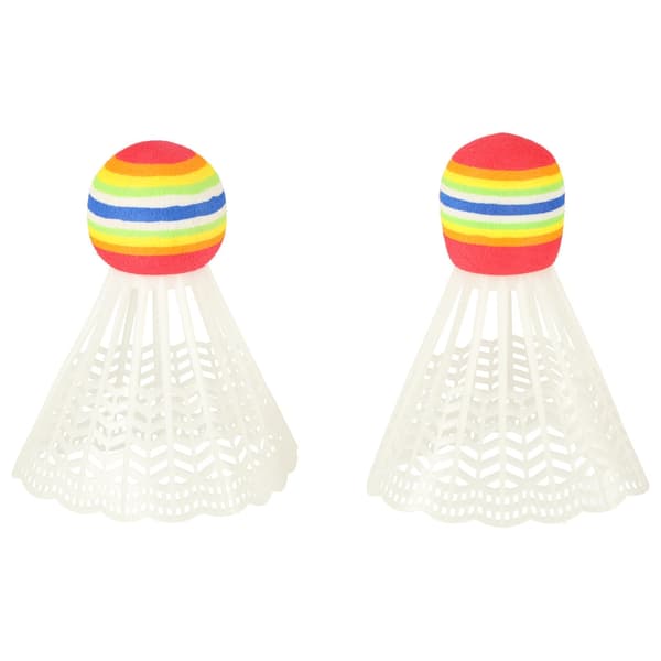 LED-belysta badmintonrack set 2-pack med 2 shuttles inkl batterier