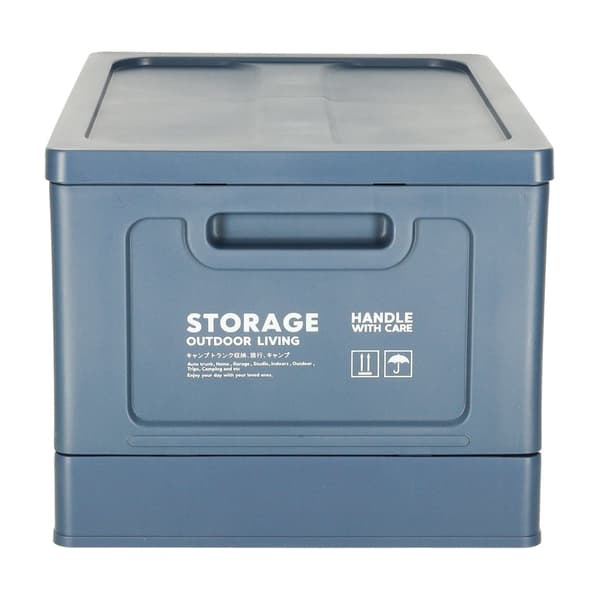Fällbar förvaringsbox med lock 25 L mörkblå för bil/camping